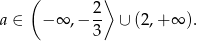  ( 2 ⟩ a ∈ − ∞ ,− -- ∪ (2,+ ∞ ). 3 