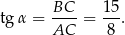 tg α = -BC- = 1-5. AC 8 