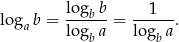  lo-gb b --1--- lo gab = lo g a = log a . b b 