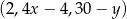 (2,4x − 4,30− y) 