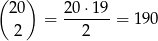 ( ) 20 = 20-⋅19-= 190 2 2 