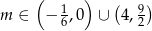  ( 1 ) ( 9) m ∈ − 6,0 ∪ 4,2 