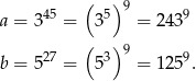  ( )9 a = 345 = 35 = 24 39 ( )9 b = 527 = 53 = 12 59. 