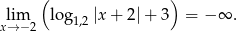  ( ) lim lo g1,2|x + 2| + 3 = − ∞ . x→ −2 