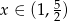 x ∈ (1 , 5) 2 