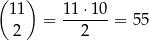 ( ) 11 = 11⋅-10-= 55 2 2 