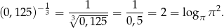  −1 ---1---- -1-- 2 (0,125 ) 3 = 3√ 0,125-= 0,5 = 2 = lo gπ π . 