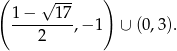 ( √ --- ) 1− 17 --------,− 1 ∪ (0,3). 2 