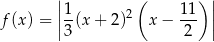  ||1 ( 11) || f(x ) = ||-(x + 2)2 x − --- || 3 2 