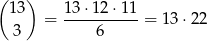 ( ) 13 13⋅-12⋅-11- 3 = 6 = 13 ⋅22 