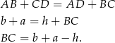 AB + CD = AD + BC b+ a = h + BC BC = b + a− h. 