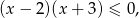 (x − 2 )(x+ 3) ≤ 0, 