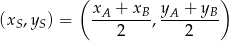  ( x + x y + y ) (xS,yS ) = -A----B-,-A-----B 2 2 