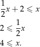  1 -x + 2 ≤ x 2 2 ≤ 1x 2 4 ≤ x. 