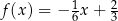  1 2 f (x) = − 6x + 3 