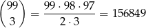 ( ) 99 = 9-9⋅98-⋅97-= 15684 9 3 2 ⋅3 