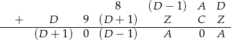  8 (D − 1) A D + D 9 (D + 1 ) Z C Z -------(D-+--1)--0--(D-−-1-)----A------0---A-- 
