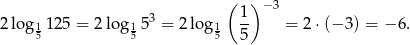  ( ) −3 2log 112 5 = 2log 153 = 2 log1 1- = 2 ⋅(− 3) = − 6. 5 5 5 5 