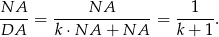 NA-- ----NA-------- --1--- DA = k⋅NA + NA = k + 1 . 