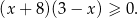 (x + 8 )(3− x ) ≥ 0. 