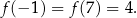 f(− 1) = f(7) = 4. 