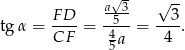  a√-3- √ -- tg α = F-D- = --5- = --3. CF 4a 4 5 