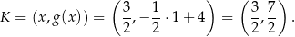  ( ) ( ) 3- 1- 3-7- K = (x ,g(x)) = 2 ,− 2 ⋅1+ 4 = 2,2 . 