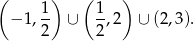 ( ) ( ) 1- 1- − 1,2 ∪ 2,2 ∪ (2,3). 