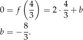 ( ) 4 4 0 = f -- = 2 ⋅--+ b 3 3 8- b = − 3 . 