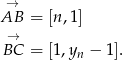 → AB = [n,1] → BC = [1,yn − 1]. 