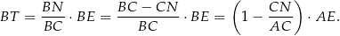  ( ) BT = BN--⋅BE = BC-−--CN--⋅BE = 1 − CN-- ⋅AE . BC BC AC 