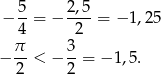 − 5-= − 2,5-= − 1,25 4 2 π 3 − 2-< − 2-= − 1,5. 