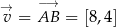 → −→ v = AB = [8,4] 
