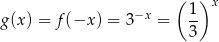  ( )x g(x) = f(−x ) = 3−x = 1- 3 