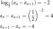 log (a − a ) = −2 12 n n+1 ( 1 )− 2 an − an+1 = -- = 4 2 an+1 − an = − 4 
