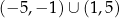 (−5 ,−1 )∪ (1,5) 