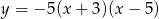 y = − 5(x + 3)(x − 5) 