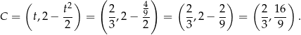  ( ) ( ) ( ) ( ) t2 2- -49 2- 2- 2-16- C = t,2− 2 = 3,2 − 2 = 3,2 − 9 = 3, 9 . 