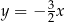  3 y = − 2x 