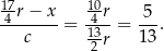 147r− x 140r 5 --------= 13--= ---. c 2 r 13 