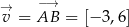 → −→ v = AB = [− 3,6] 