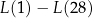 L(1) − L(2 8) 