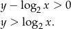 y − log2x > 0 y > log2 x. 