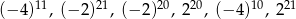  11 21 20 20 10 21 (− 4) , (− 2) , (− 2) , 2 , (−4 ) , 2 