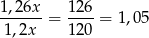 1,26x-= 126-= 1,05 1 ,2x 120 