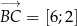 −→ BC = [6;2] 