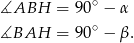 ∡ABH = 90∘ − α ∡BAH = 90∘ − β . 