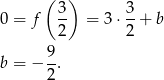  ( ) 3 3 0 = f -- = 3 ⋅--+ b 2 2 9- b = − 2 . 