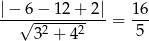 |−√6-−-12-+-2|-= 16- 32 + 4 2 5 