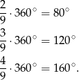 2-⋅36 0∘ = 80∘ 9 3 ∘ ∘ 9-⋅36 0 = 120 4-⋅36 0∘ = 160∘. 9 